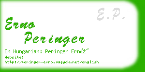 erno peringer business card